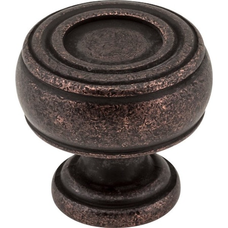 Jeffrey Alexander 1-3/16" Diameter Distressed Oil Rubbed Bronze Barrel Bremen 2 Cabinet Knob 127DMAC